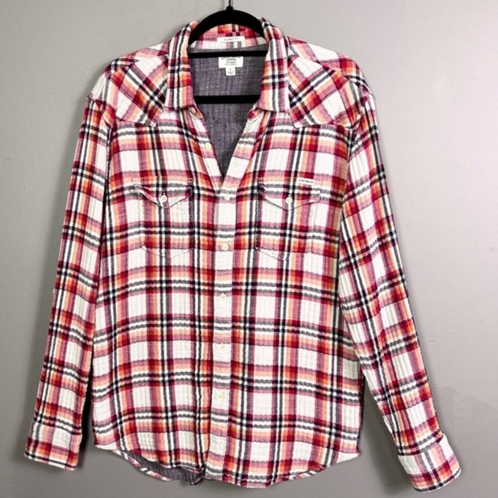 Lucky Brand shirt‎ men's Large button down plaid western colorful capsule